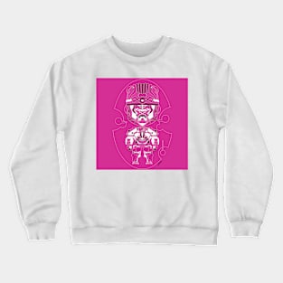 sisimite in ancient mexican totonac pattern gorilla kaiju beast art Crewneck Sweatshirt